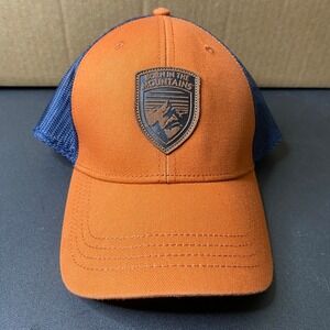 Kuhl Born In The Mountains Trucker Hat Mens Orange Navy Blue Mesh Snapback Cap